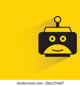 robot head on yellow background vector illustration