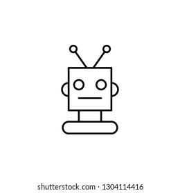 robot, head outline icon. Signs and symbols can be used for web, logo, mobile app, UI, UX