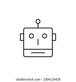 robot, head outline icon. Signs and symbols can be used for web, logo, mobile app, UI, UX