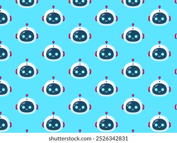 Robot head pattern. Vector illustration.