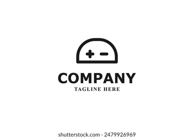 robot head positive negative logo