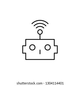 robot, head, signal outline icon. Signs and symbols can be used for web, logo, mobile app, UI, UX
