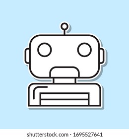 Robot head sticker icon. Simple thin line, outline vector of space icons for ui and ux, website or mobile application