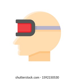 Robot head vector, Artificial related flat style icon