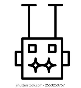 Robot Head Vector Design. Cartoon Mascot Robot Head Icon