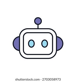 Robot Head Vector icon stock illustration