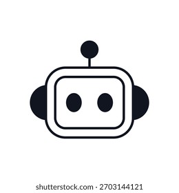 Icono de Vector de cabeza de robot ilustración de stock
