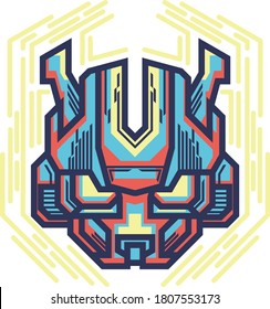 robot head vector illustration, great for t-shirts or anything else
