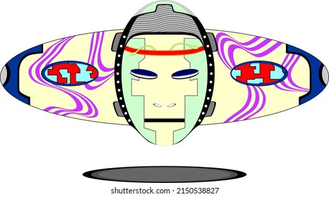 robot head vector image for movie or game.