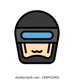 Robot head vector, Robotics related filled style icon