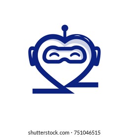 robot as heart, heart chatbot, robot as heart illustration, robot illustration, illustration design, icon design, isolated on white background. 