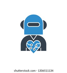 robot and heart icon