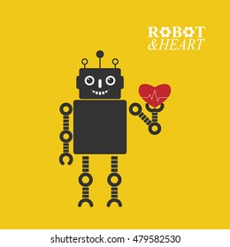 Robot with heart illustration