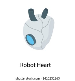 
Robot heart vector in isometric design 

