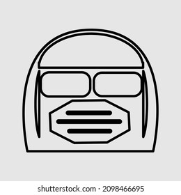 Robot helmet flat icon, logo, vector image