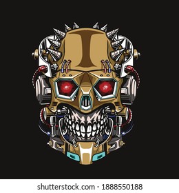 robot helmt design logo vector illustration