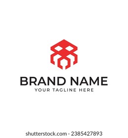 robot hexagon shape logo design