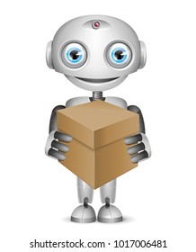 
Robot holding the cardboard box