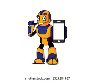A Robot Holding Smartphone