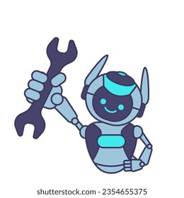Ilustración vectorial de la llave portadora del robot. Ilustración del carácter robot
