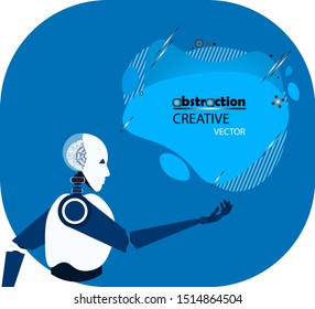 The robot holds a banner. New technologies
Liquid geometric gradient for minimal banners, logo, flyer, poster, presentation and advertisement. Abstract trendy liquid background.