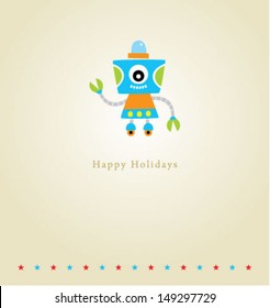 robot holidays card