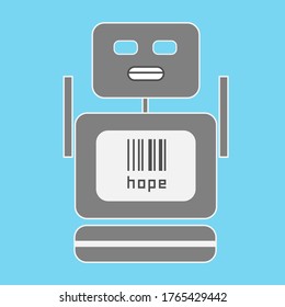 Carácter de esperanza robótica. Ilustración de bots