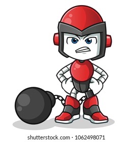 robot humanoid criminal mascot vector cartoon illustration