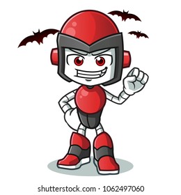 robot humanoid dracula vector cartoon illustration