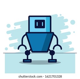 robot humanoid technology isolated icon vector illustration design