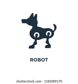 Robot icon. Black filled vector illustration. Robot symbol on white background. Can be used in web and mobile.