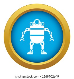Robot icon blue vector isolated on white background for any design