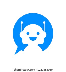Robot icon. Bot sign design. Chatbot symbol concept. Voice support service bot. Online support bot. Vector stock illustration.