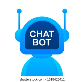 Robot icon. Bot sign design. Chatbot symbol concept. Voice support service bot. Online support bot. Vector illustration.