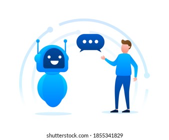 Icono de robot. Diseño de señales de bots. Concepto de símbolo de robot. Bot del servicio de soporte de voz. Bot de soporte en línea. Ilustración vectorial.