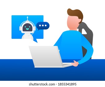 Robot icon. Bot sign design. Chatbot symbol concept. Voice support service bot. Online support bot. Vector illustration.