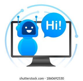 Robot icon. Bot sign design. Chatbot symbol concept. Voice support service bot. Online support bot. Vector illustration.