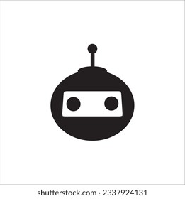 Icono de robot. Diseño de señales de bots. Símbolo de robot, plantilla de logotipo. Ilustración moderna de caricatura de estilo plano. Aislado sobre fondo blanco.
