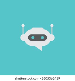 Robot icon. Bot sign design. Chatbot symbol concept. Voice support service bot. Online support bot. Vector illustration.