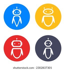 robot icon bundle, ai icon template, bot ai logo design,artificial intelligence robot symbol