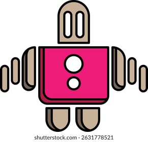 The robot icon can fly using its wings.