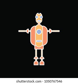 Robot icon. Cartoon monster Robot vector icon for web design isolated on black background