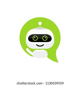 Robot Icon. Chat Bot Sign For Support Service Concept. Chatbot Character Flat Style.