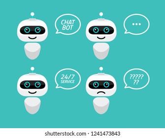 Robot icon. Chat Bot sign for support service concept. Chatbot character flat style.