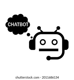 Icono de robot. Firma de Chat Bot para el concepto de servicio de soporte. Estilo plano del carácter de chatbot	