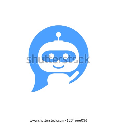Robot icon. Chat Bot sign for support service concept. Chatbot character flat style.