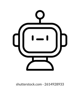 robot icon. chatbot icon color editable on white background