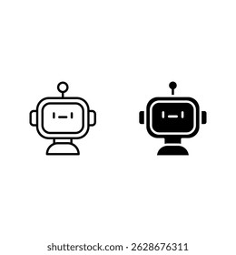 Icono de robot. Conjunto de iconos de chatbot Color editable sobre fondo blanco
