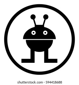Robot icon in circle on white background
