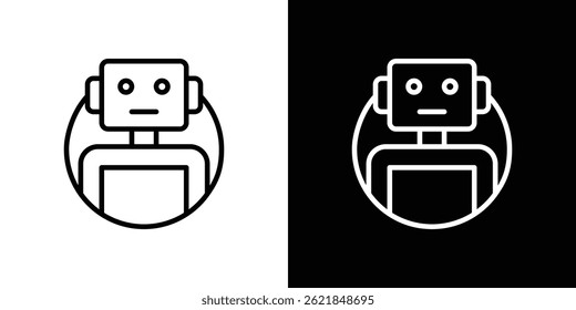 Robot icon concept stroke on white background